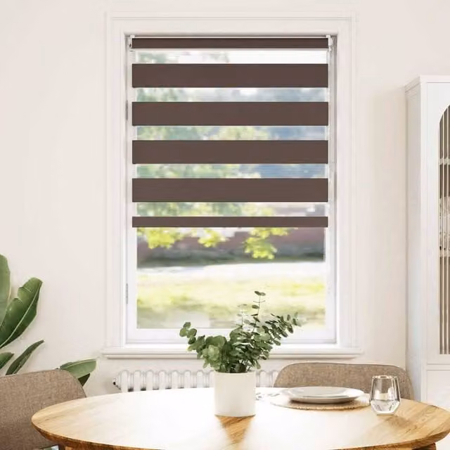 Berkfield Home Zebra Blind in Brown and White, W: 50 cm, H: 100 cm – 1