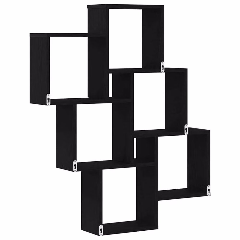 Berkfield Home Black Oak Wall Cabinet, W/D/H: 78 x 15 x 92 cm – 4