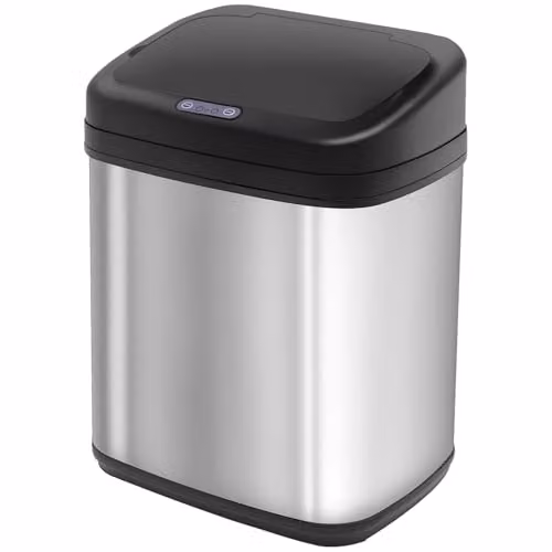 HOMCOM Automatic Sensor Dustbin in Silver and Black, 20L, W: 25 cm, D: 25 cm, H: 42.5 cm
