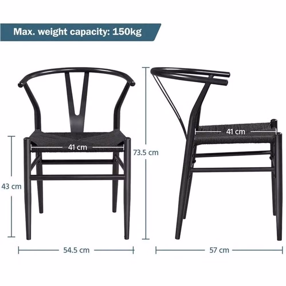 KORVIXA Modern Black Weave Arm Chair W/D/H: 100 x 100 x 73.5 cm – 2