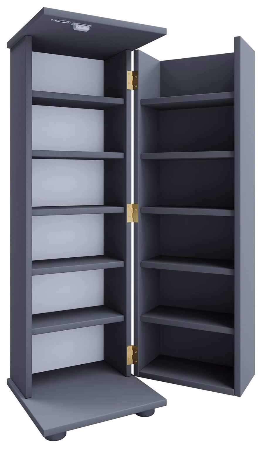 VCM Engalo L Lockable Wood CD and DVD Shelf in Dark Grey – 2