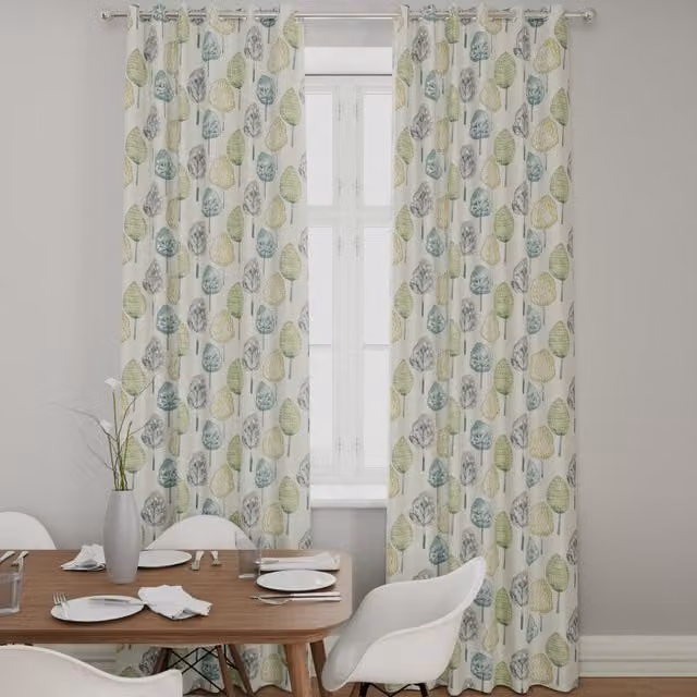 Terrys Runswick Made to Measure Blackout Eyelet Curtain Panel in Green and Multicolour