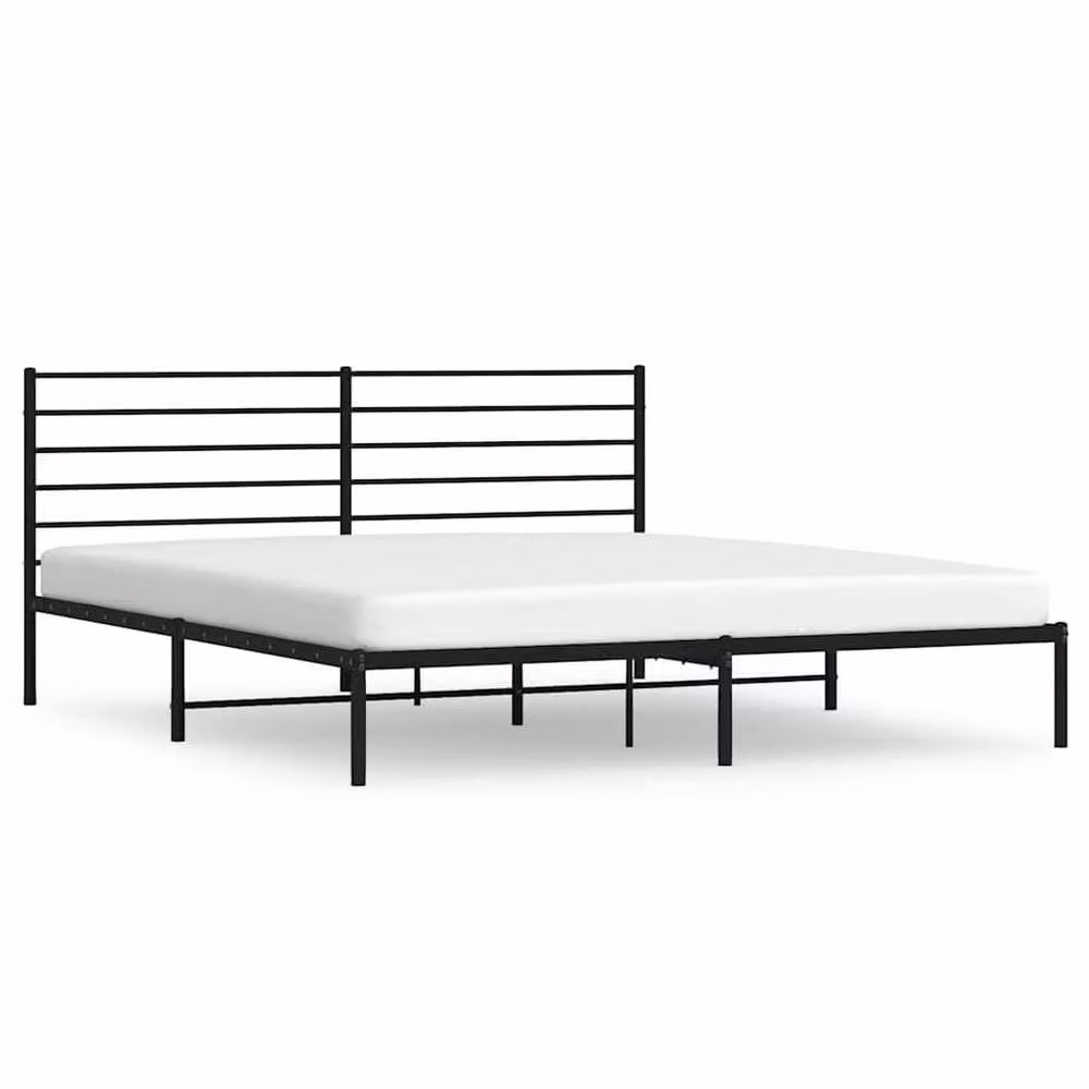 Berkfield Home Metal Bed Frame with Headboard in Black – 2