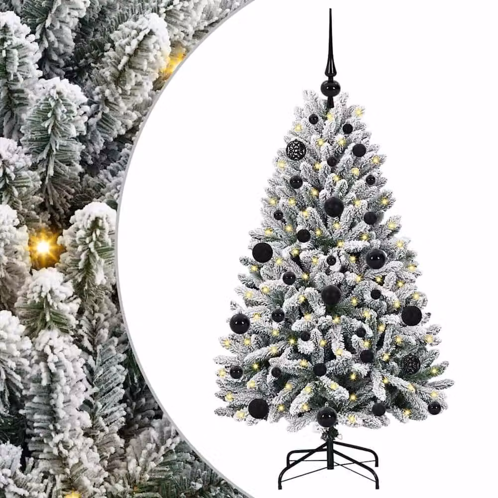 Berkfield Home Elegant Artificial Christmas Tree in Green and White, Height: 120 cm – 3