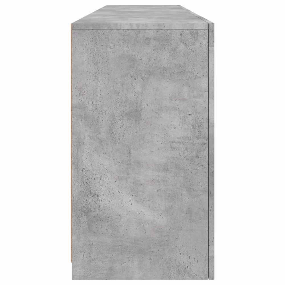 Berkfield Home Modern Sideboard with Integrated LED Lights in Matt Concrete Grey, W/D/H: 164 x 37 x 67 cm – 4