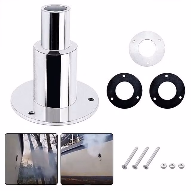 FLAVORA 24mm Stainless Steel Thru Hull Exhaust Fitting in Silver, W: 10000 mm, H: 520 mm – 1