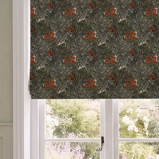 HOUSE Llewelyn-Bowen Hedgerovia Printed Velvet Made To Measure Roman Blind in Tangelo