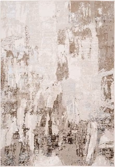 The Rug House Beige Floral Modern Rectangular Area Rug, Width: 170 cm