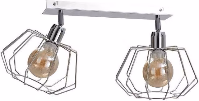 Netlighting Luna Twin Ceiling Spotlight in Silver, 50cm, 2x E27, Dimmable