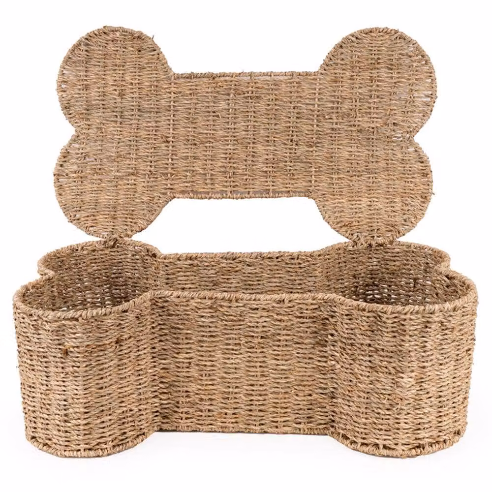 Madison & Mayfair Brown Bone Shaped Seagrass Storage Basket with Lid – 2