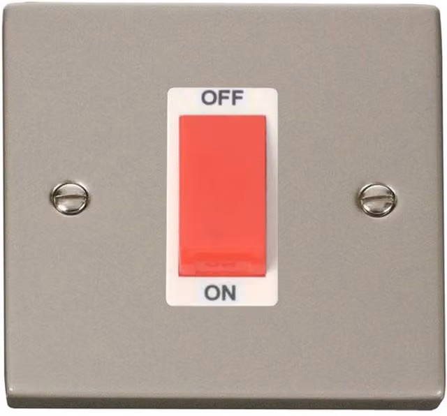 SE HOME White and Nickel Surface Mount 1 Gang Switch