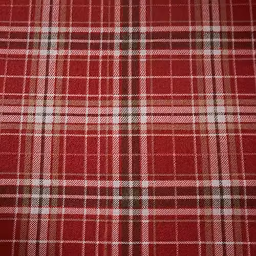Dreams & Drapes Derwent Check Reversible Woodland Animal Print Brushed Cotton Flannelette Duvet Cover Set in Red and Beige – 4