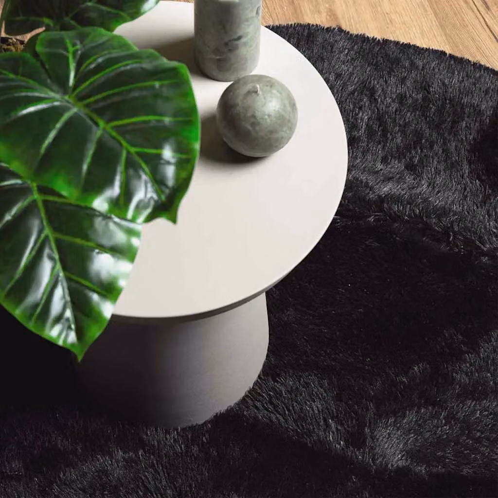 Berkfield Home NAVARRA Shaggy High Pile Rug, Black, W/D/H: 100 x 100 x 1 cm, Polyester – 5