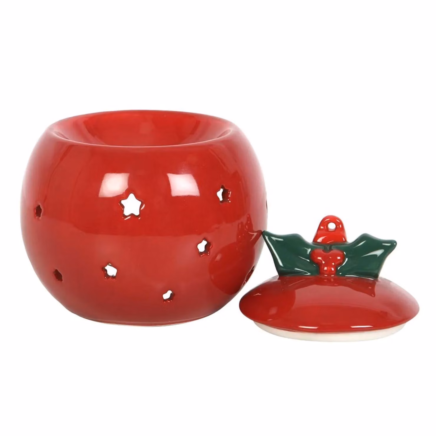 Something Different Red Ceramic Bauble Oil Burner for Tealights – 2