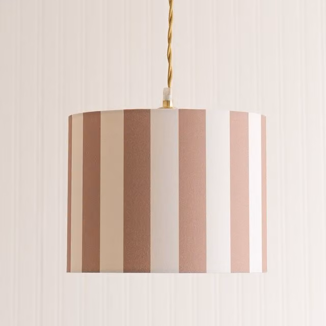 ValueLights Callie Small Colour Clash Round Fabric Ceiling Drum Lamp Shade and LED Bulb in Multicolour
