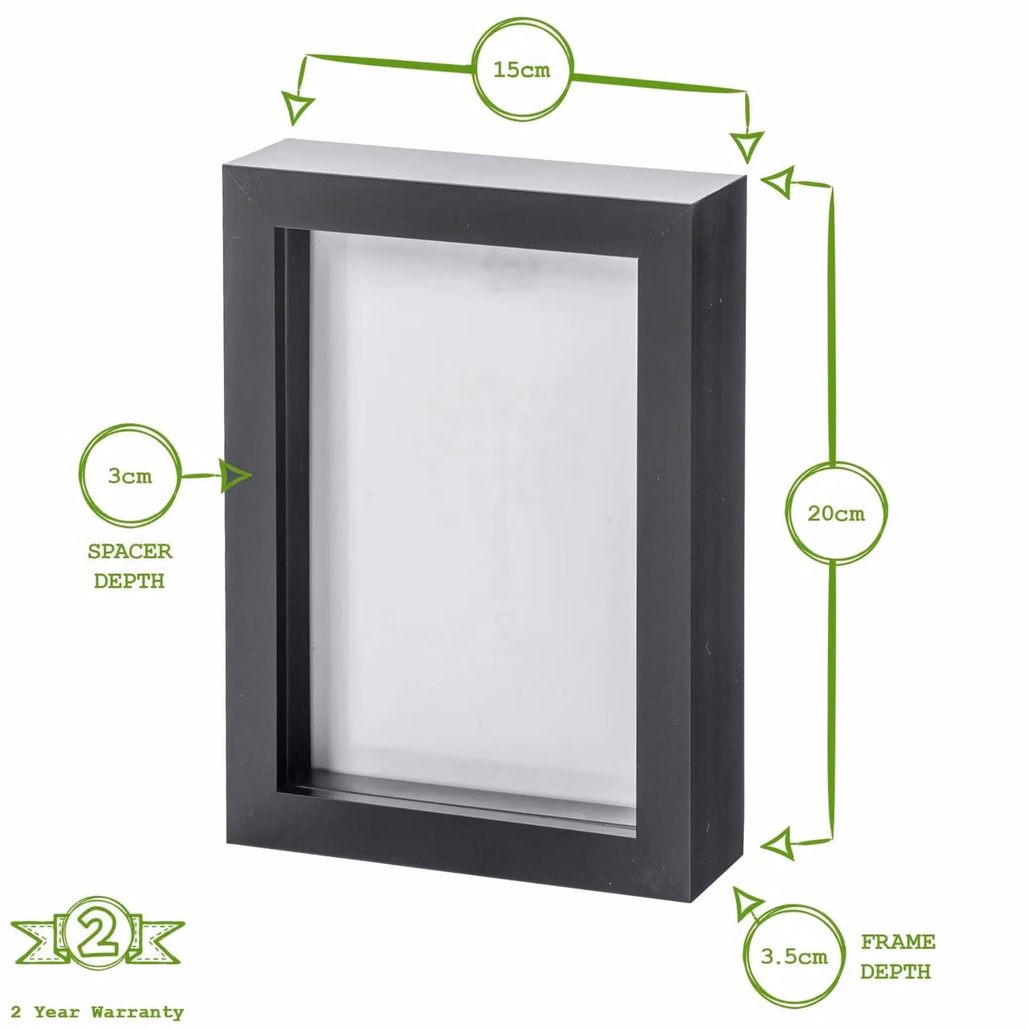 Nicola Spring Black Rectangular 3D Shadow Box Photo Frames, Pack of 2 – 5