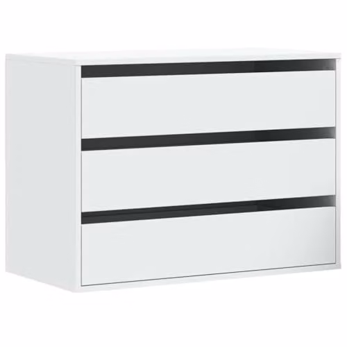 vidaXL Corner Chest of Drawers in White, W/D/H: 80 x 41 x 58 cm