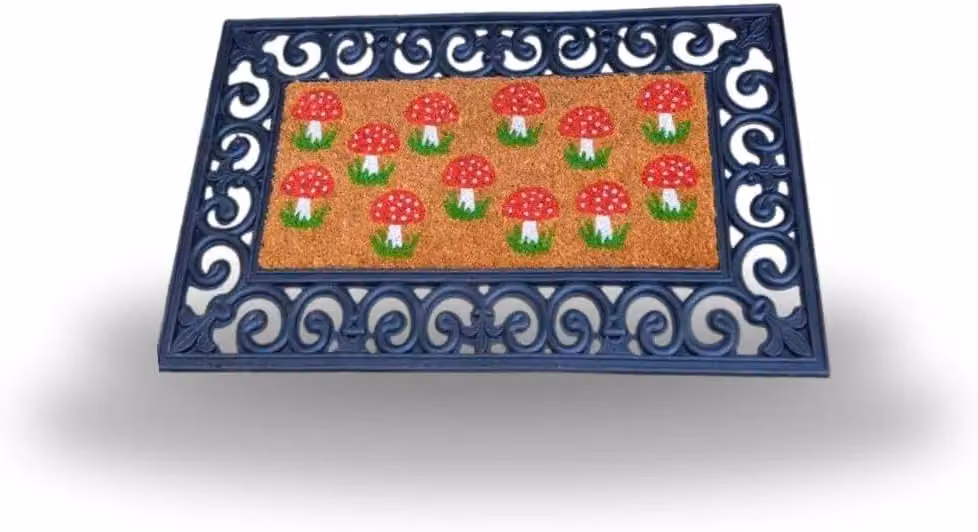 Marco Paul Red Mushroom Pattern Non-slip Coir Doormat, W/D: 53 x 23 cm – 6