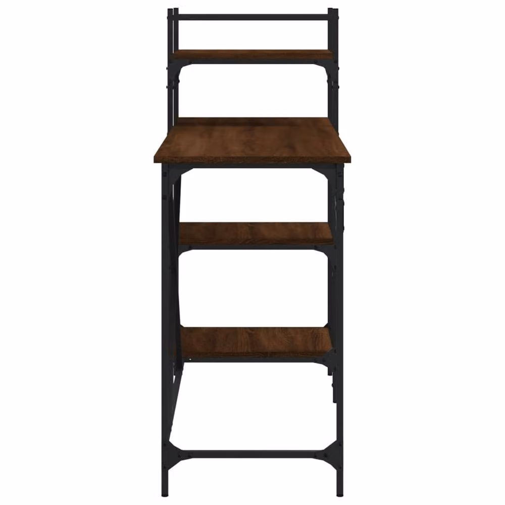 Berkfield Home Computer Desk with Shelves in Brown Oak, W/D/H: 120 x 47 x 109 cm – 5