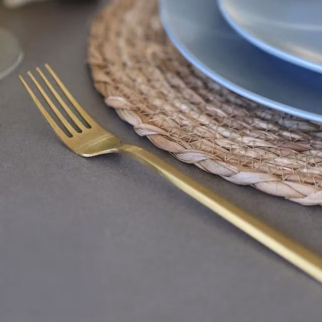 Argon Tableware Coated Stainless Steel Dinner Forks in Gold, Set of 12