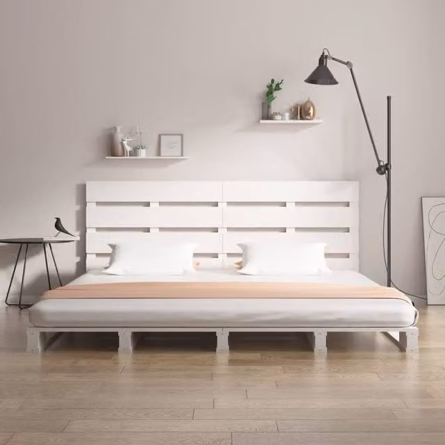 Berkfield Home Beautiful Super King Bed Frame in White Solid Pine Wood, W/D/H: 180 x 200 cm