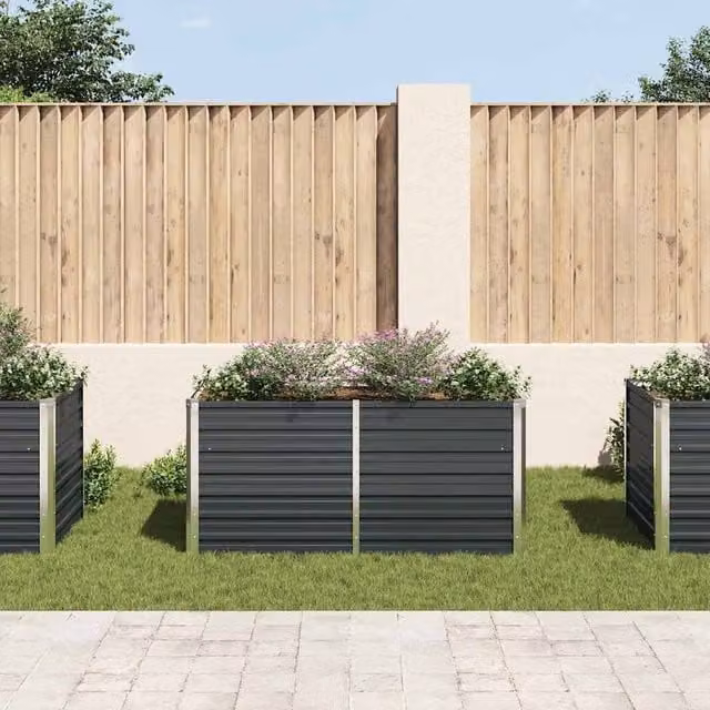 Berkfield Home Raised Garden Bed in Anthracite Galvanised Steel, W: 160 cm, D: 80 cm, H: 77 cm – 1