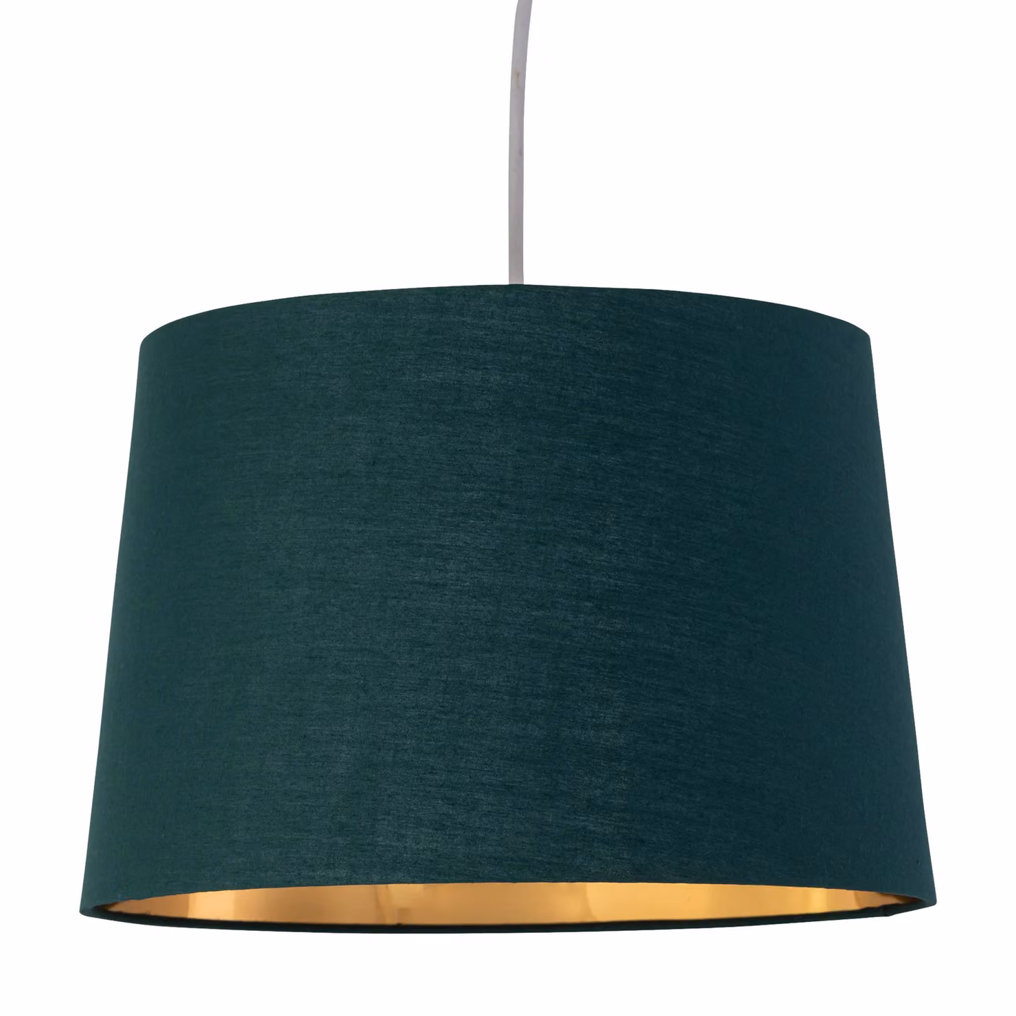 First Choice Lighting Zoey Set of 2 Easy Fit Cylinder Pendant Lamp Shades in Green and Gold Fabric – 2