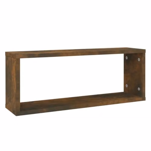 vidaXL 6-Piece Wall Mounted Cube Shelves in Smoked Oak, W: 60 cm, D: 15 cm, H: 23 cm – 3