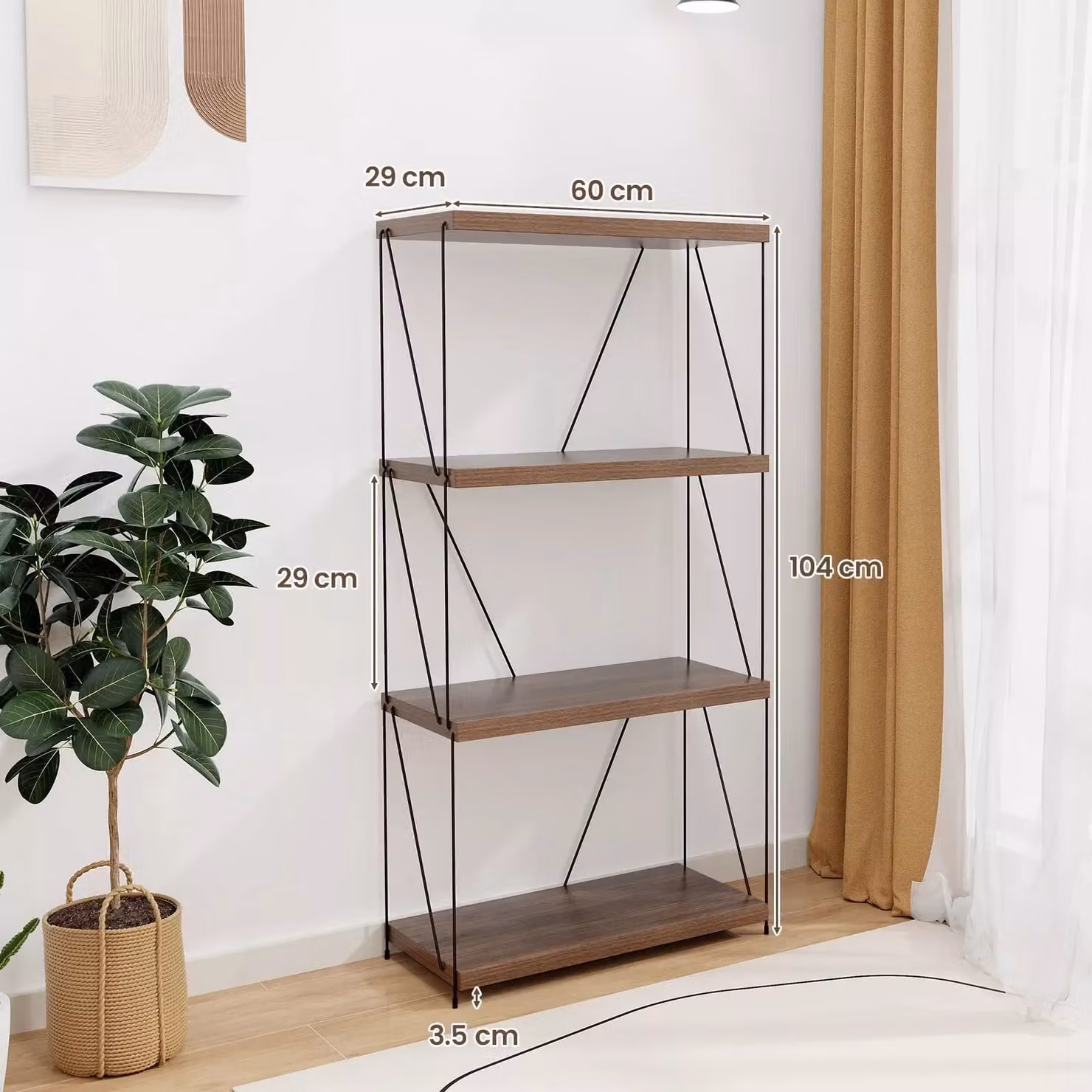 Costway 4-Tier Industrial Multipurpose Display Rack and Storage Shelving Unit in Brown – 2