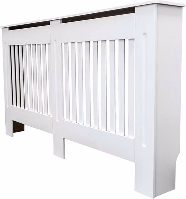 Jack Stonehouse White Vertical Grill Radiator Cover, Width: 152 cm