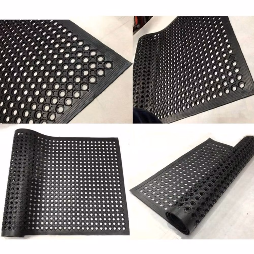 EONLION Heavy Duty Non-Slip Rubber Door Mat, Black, W: 60 cm, D: 90 cm – 3