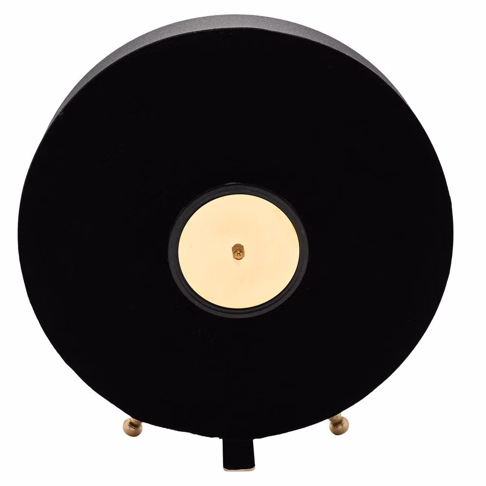 William Widdop Black and Gold Round Analog Metal Tabletop Clock – 5