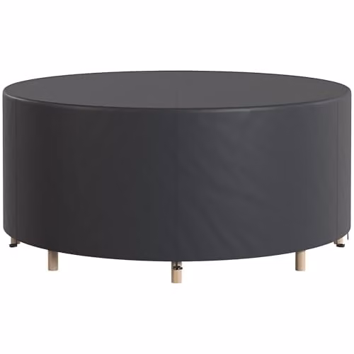 Outsunny Waterproof Round Garden Furniture Cover, Black, Dia. 214 cm x H 70 cm – 7