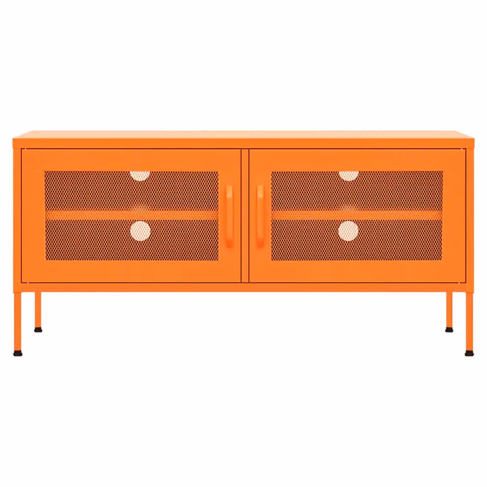 Berkfield Home Orange Metal TV Cabinet W/D/H: 105 x 35 x 50 cm – 3
