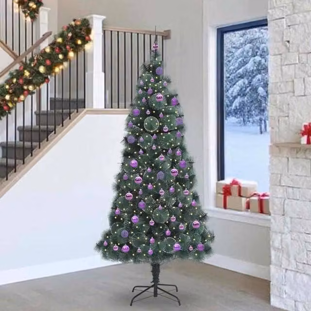 Berkfield Home Pre-lit Artificial Christmas Tree with Ball Set, Green, Height: 240 cm – 1
