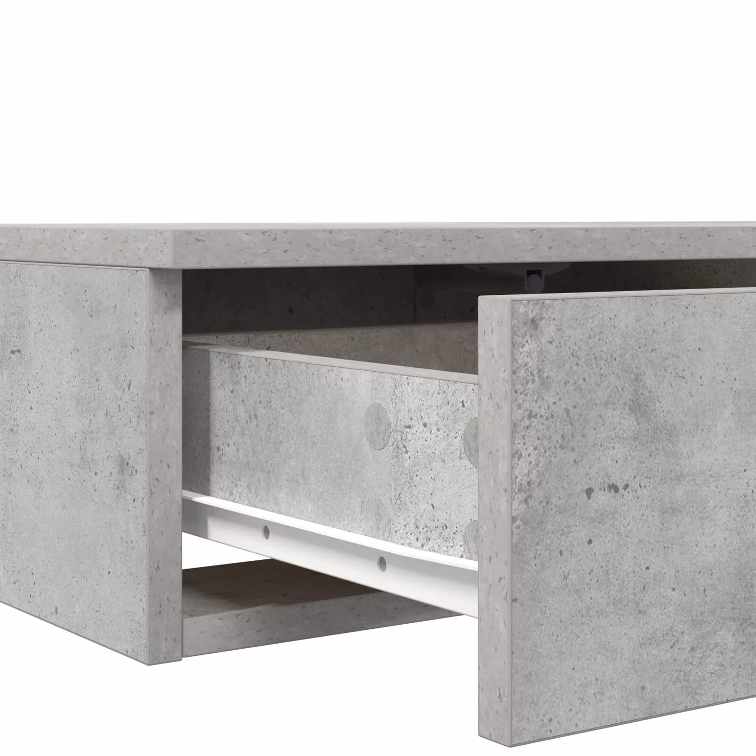 Berkfield Home Bedside Table in Concrete Grey Engineered Wood W/D/H: 160 x 36.5 x 36.5 cm