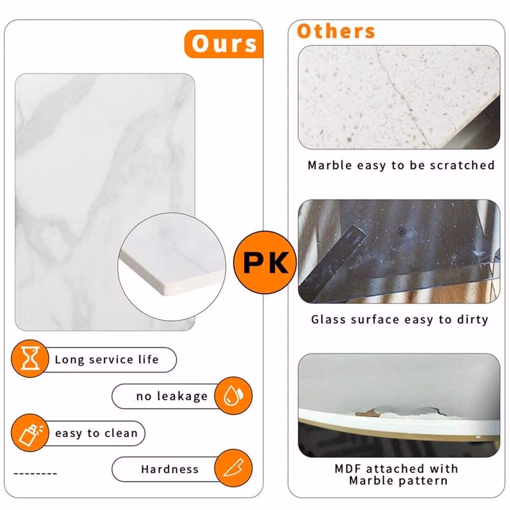 KORVIXA Minimalist Square Ceramic and Stone Side Table in White – 5