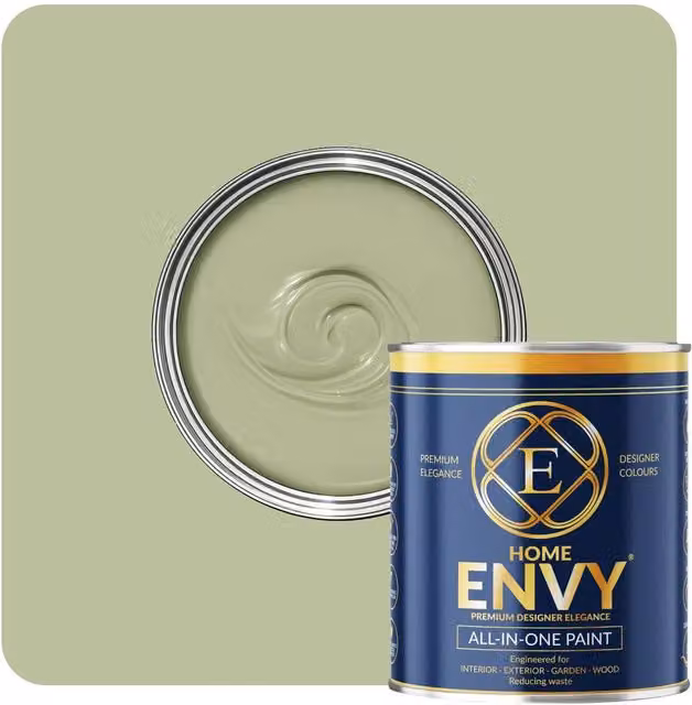 HOMES ENVY All-In-One Multi Surface Indoor and Outdoor Matt Paint, Sage Green, 5 l