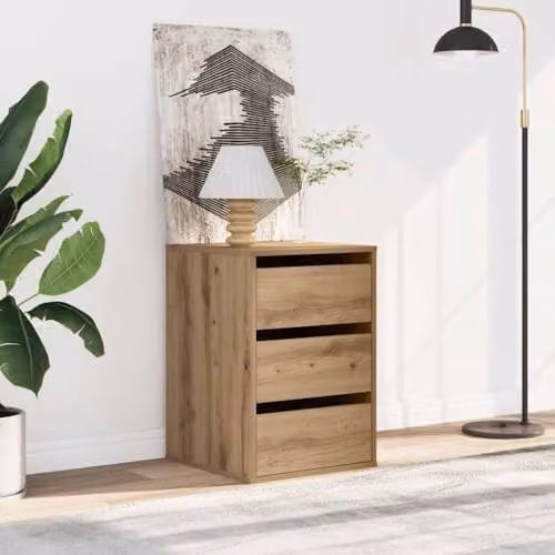 vidaXL Corner Chest of Drawers in Artisan Oak, Brown, W: 40 cm, D: 41 cm, H: 58 cm – 2