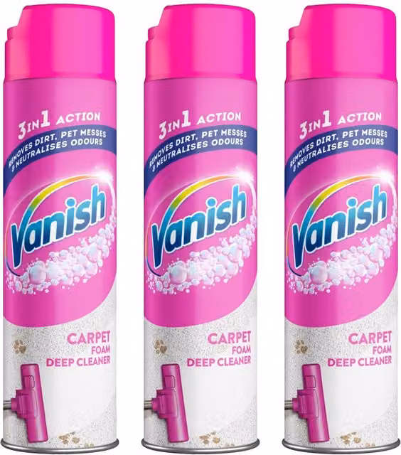 Vanish Gold Carpet and Upholstery Cleaner Care Foam Stain Remover, 600ml, Neutral