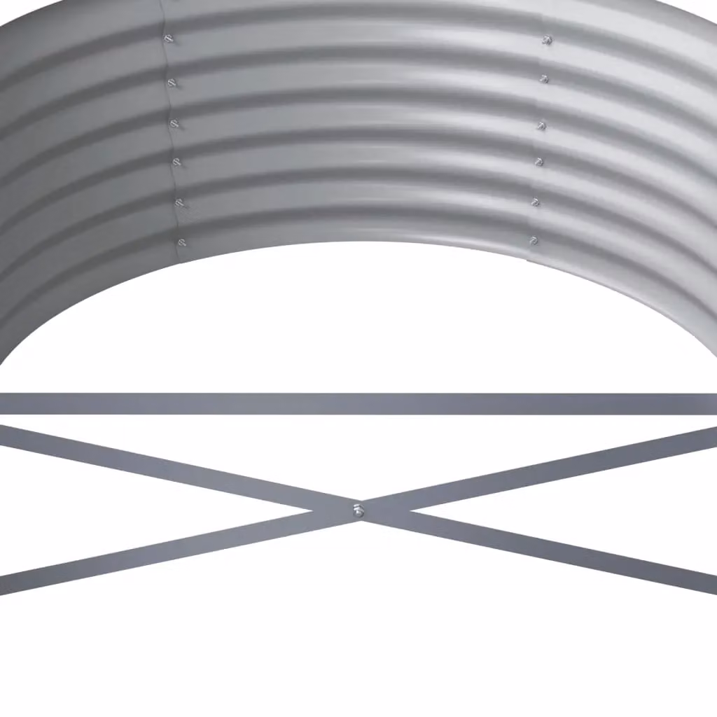 Berkfield Home Garden Powder-coated Steel Raised Bed in Grey, W: 512 cm, D: 80 cm, H: 36 cm – 4