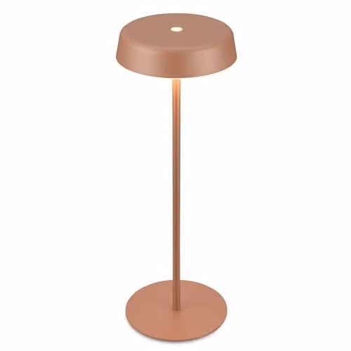 Briloner Rechargeable LED Table Lamp with Touch Dimming, Warm White Light, IP44 Waterproof, Brown, H 36.5 cm x W 13 cm x D 13 cm