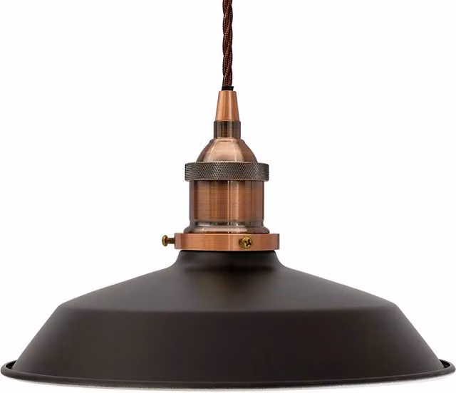 SE Home Trinity Small Metal Pendant Light in Matt Black and Antique Copper