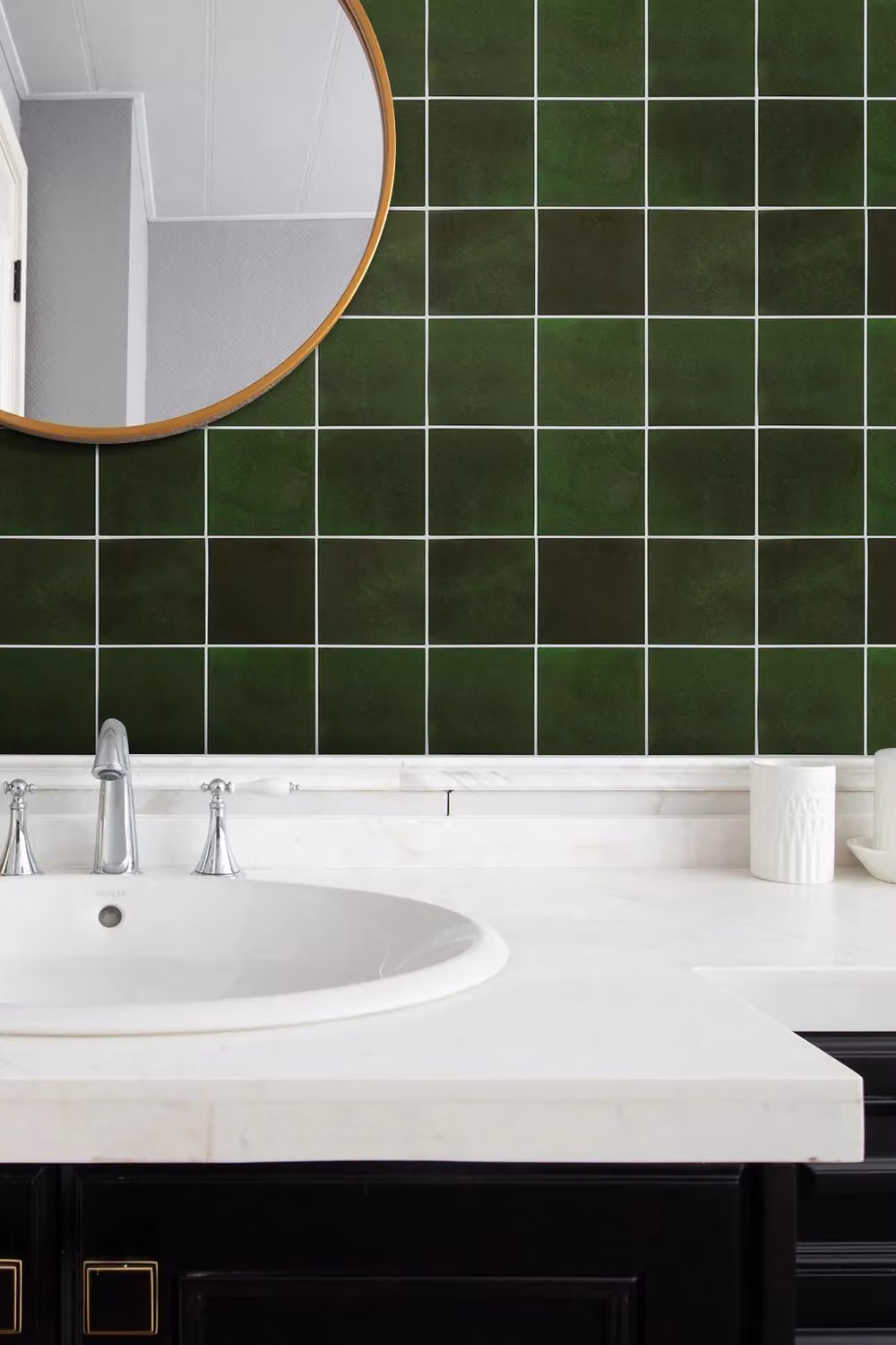 Living and Home Set of 10 Self-adhesive Green 9-grid Square Wall Tile Stickers – 2