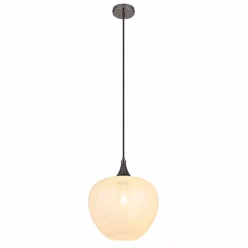 Globo Lighting Modern Suspended Sphere Pendant Light with White Glass and Chrome Metal Finish for Dining Rooms – 1