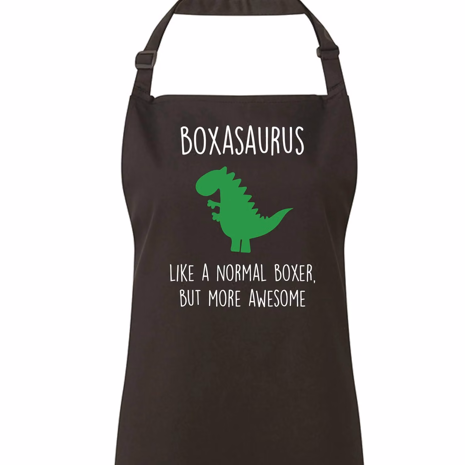 60 Second Makeover Boxasaurus Boxer Dinosaur Apron in Black – 2