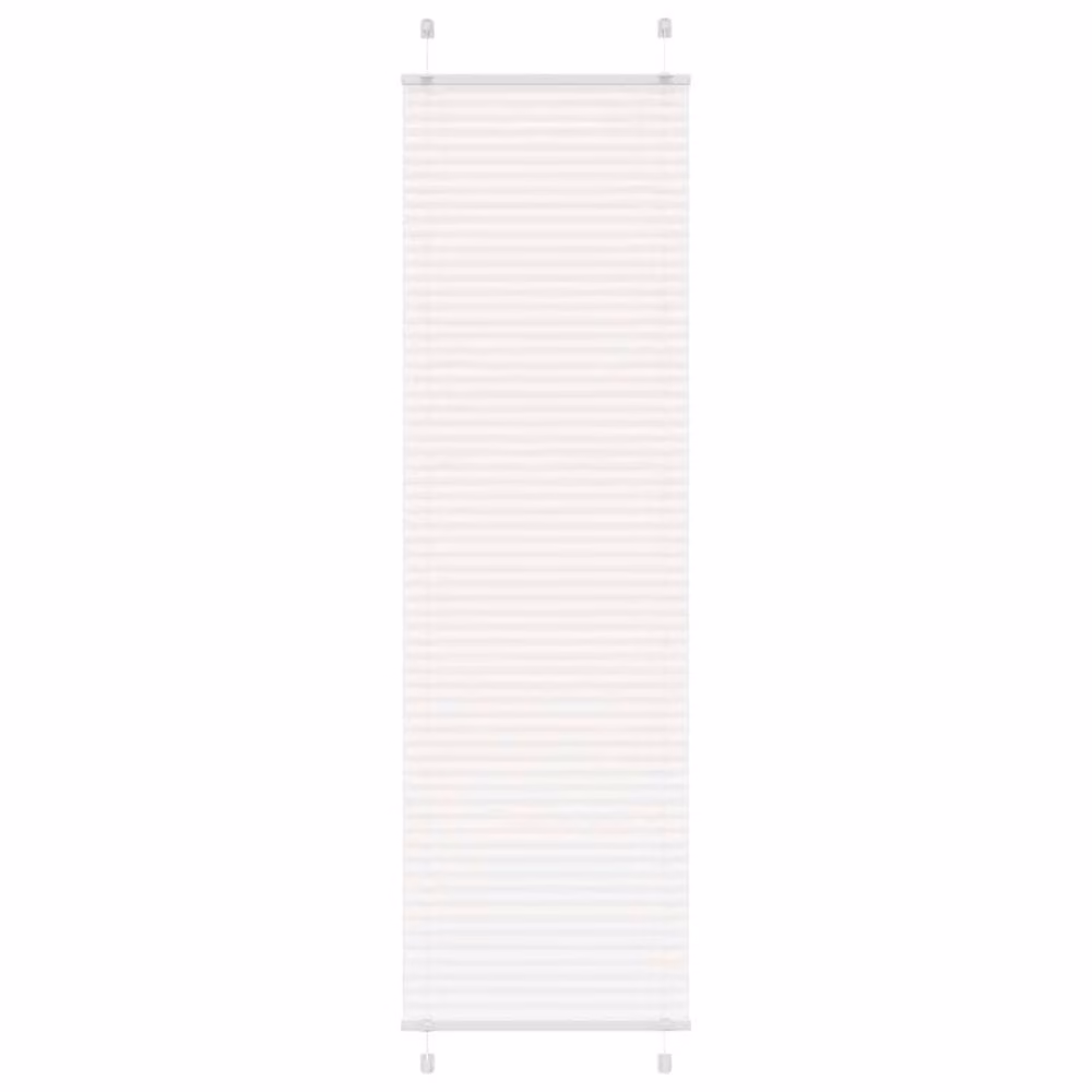 Berkfield Home White Single Pleat Polyester Fabric Blind W: 55 cm, H: 200 cm