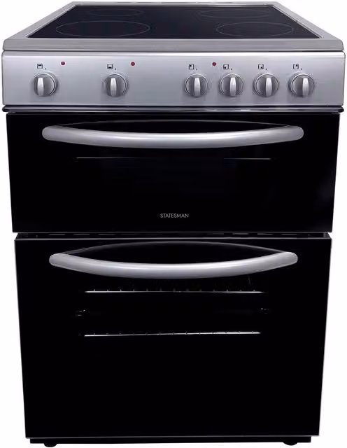 Statesman Fan Assisted Double Oven Electric Cooker in Silver – 1