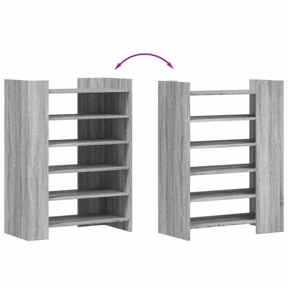 Berkfield Home Grey Sonoma Shoe Cabinet W: 74.5 cm, D: 37.5 cm, H: 100 cm – 4