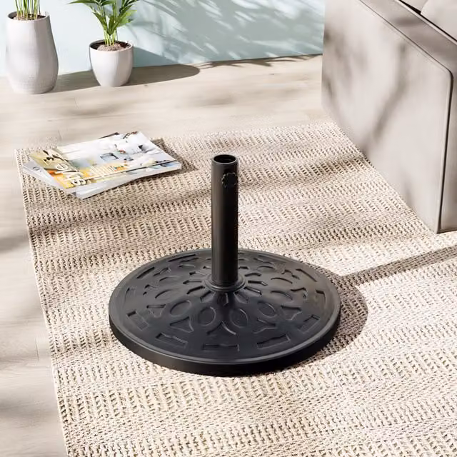 Kidkid Black Matt Geometric Plastic Parasol Base Outdoor Umbrella Stand